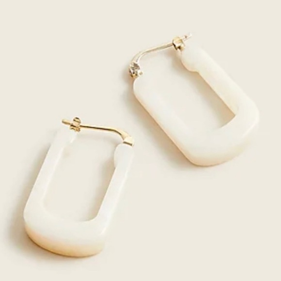 J. Crew Jewelry - JCrew Made In Italy Acetate Hoops in Dusty Ivory